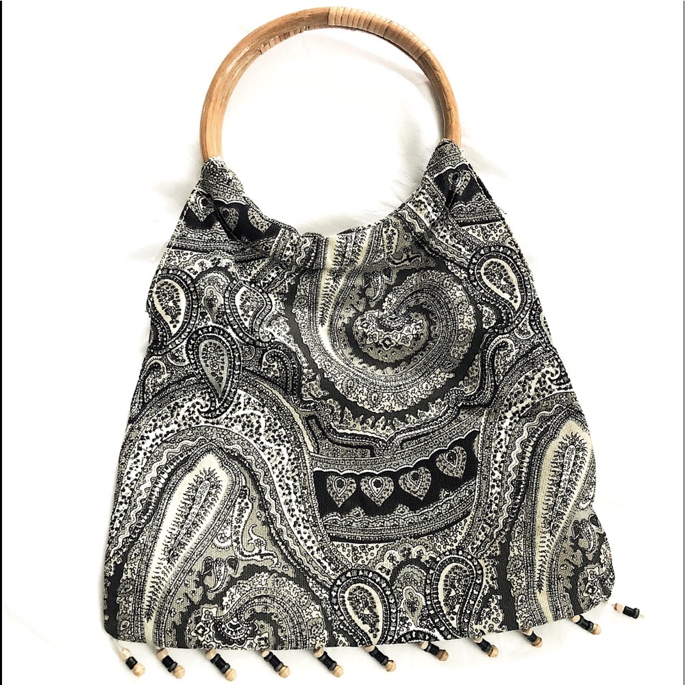 🔴SOLD🔴Vintage Navy & White Paisley Bag